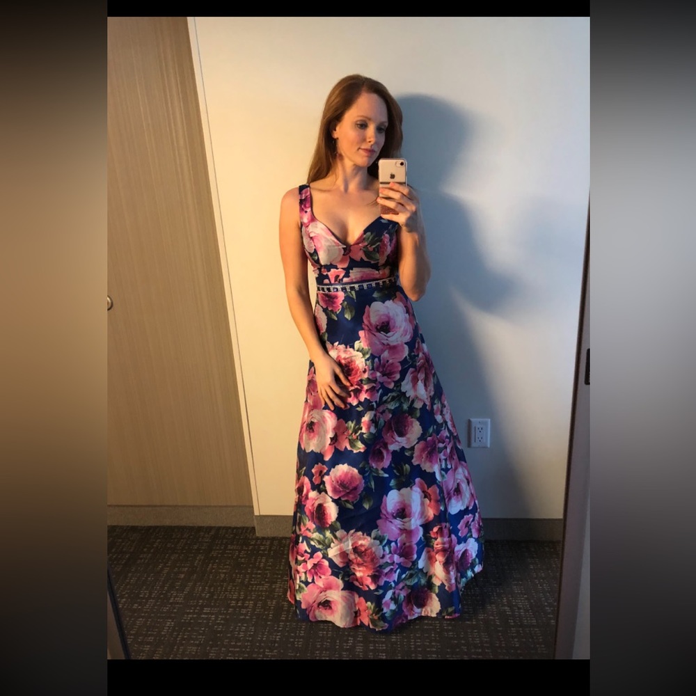 Worn once, floral gown size 7